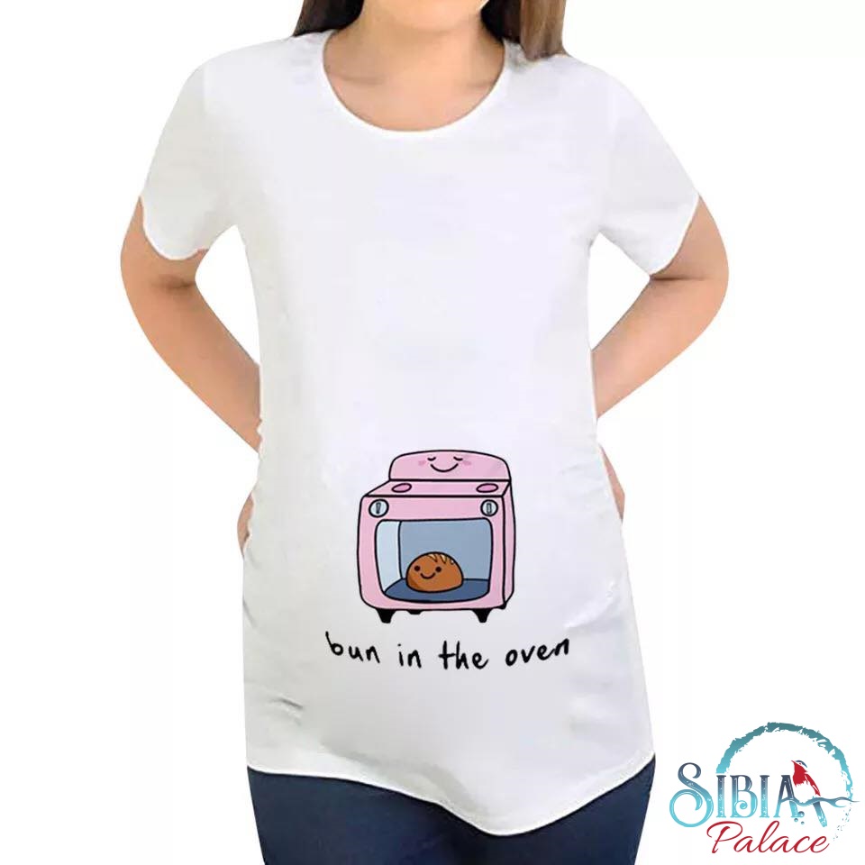 Sibia Palace Funny Bun In The Oven Pregnancy Announcement T Shirt
