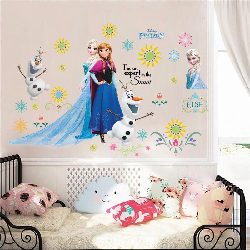 Frozen Wall Sticker Art Elsa Anna Olaf Kids room Kids Mural removable large 7005 