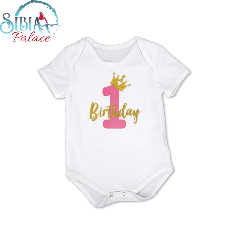 Baby Girl First 1st Birthday Bodysuit Babygrow ROCZEK Text in Polish 100%Cotton