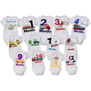 Sibia Palace Daredevil First Year Baby Monthly Milestone 13 Rompers Set