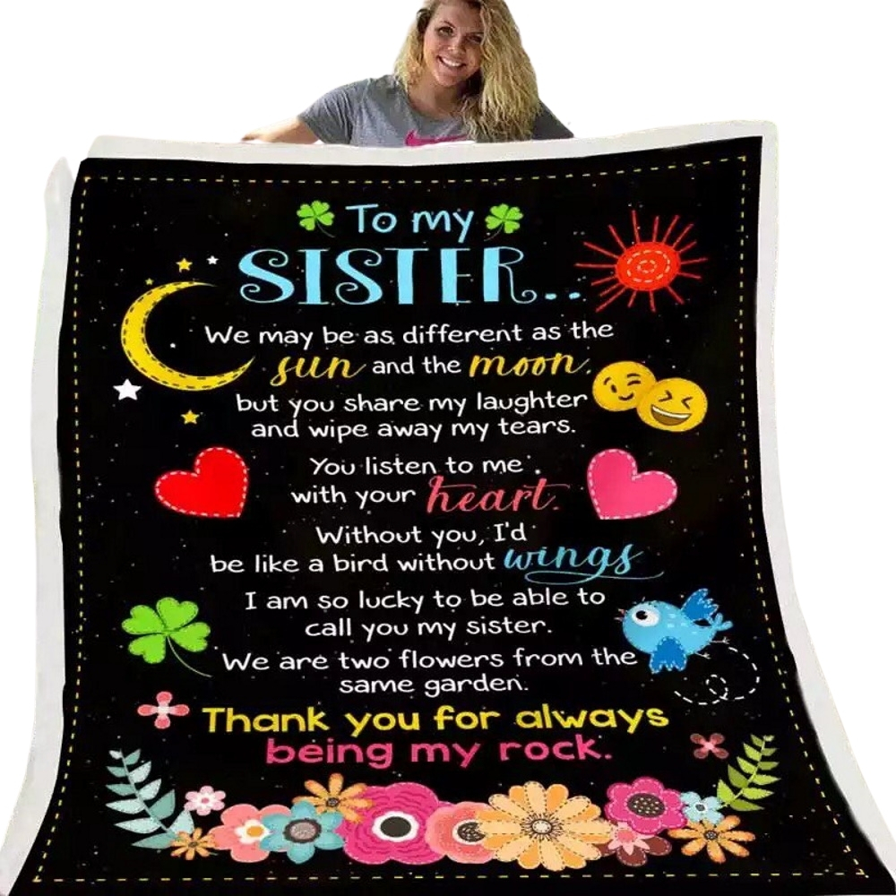 To My Sister Thank You I Love You Letter Gift Soft Blanket By ...