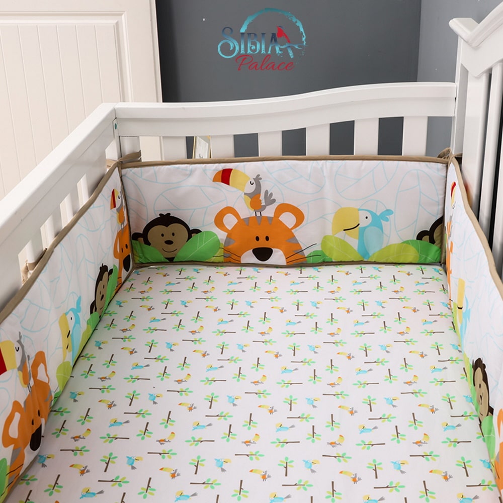 7PCS Baby Bedding Set Owl Family Nursery Quilt Bumper Xmas Sheet Soft Crib 